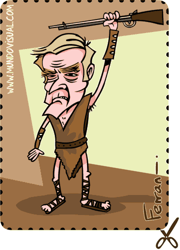La caricatura de Charlton Heston