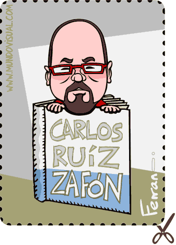 La caricatura de Carlos Ruiz Zafón